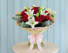 Букет цветов из:  Лилии и Розы #REPLACE_PRED# Горьковском