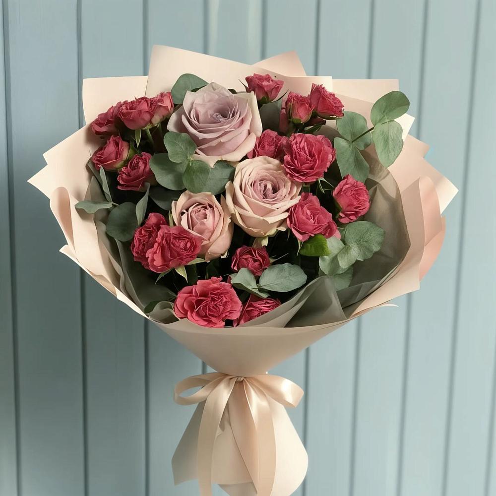 Букет цветов из: Гвоздики и Розы в Горьковском