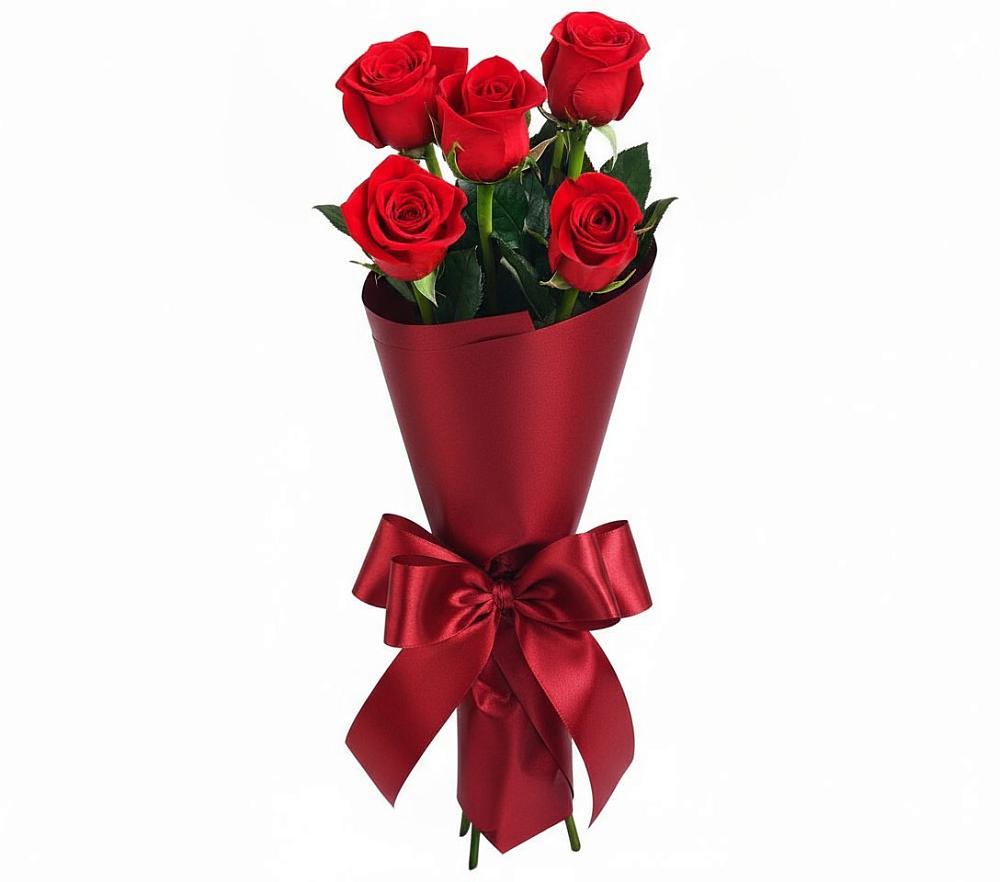 Букет 5 Красных роз Эдлесс Лав в Горьковском