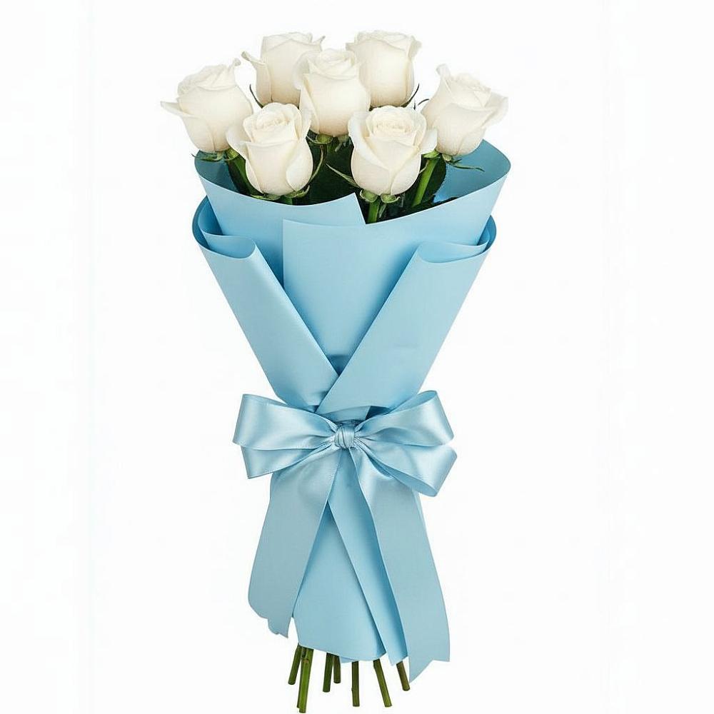 Букет 7 белых роз Проуд в Горьковском