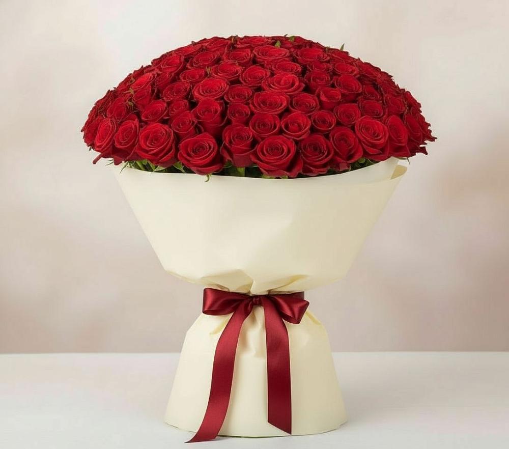 Букет 101 Красная роза Милано в Горьковском
