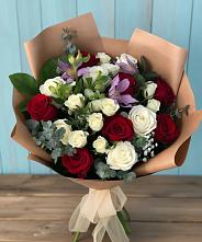 Букет цветов из:  Розы и Альстромерии в Горьковском
