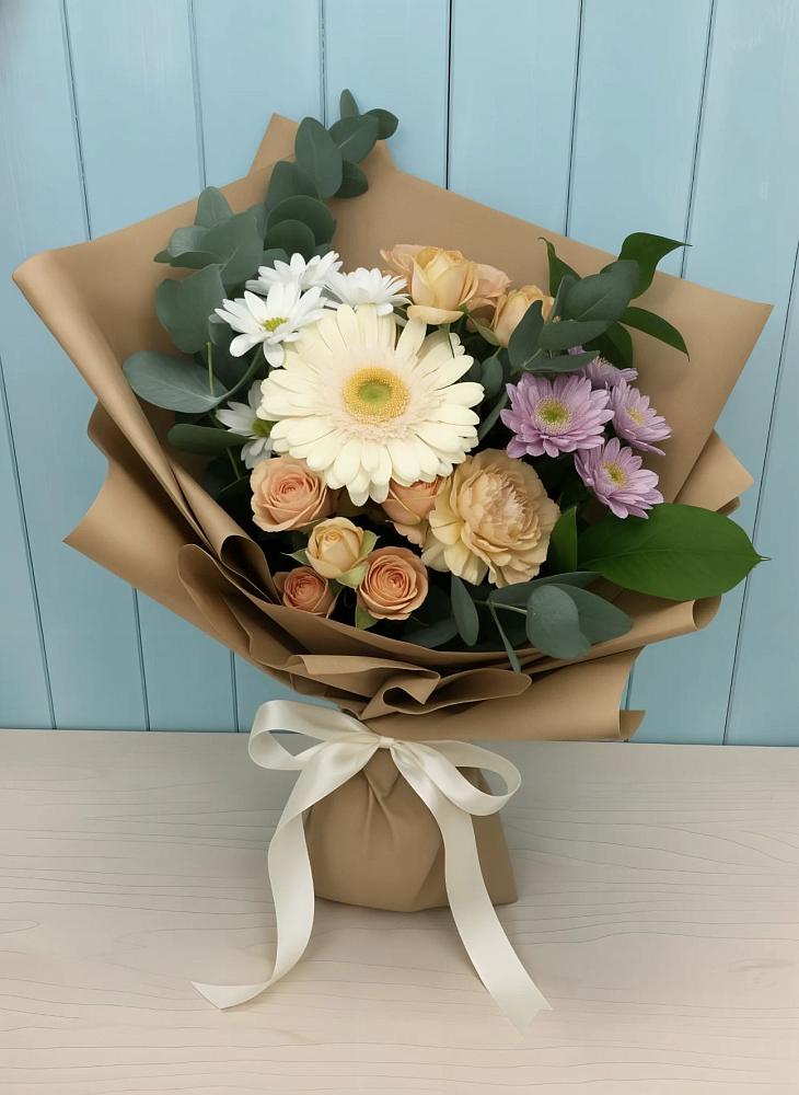 Букет цветов из: Герберы и Хризантемы в Горьковском