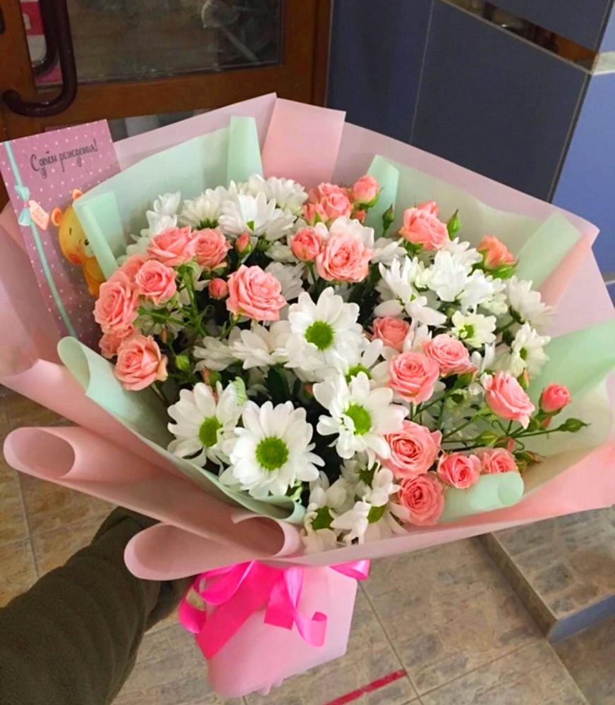 Букет цветов из: Розы и Хризантемы в Горьковском