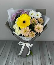 Букет цветов из:  Розы, Герберы и Хризантемы в Горьковском