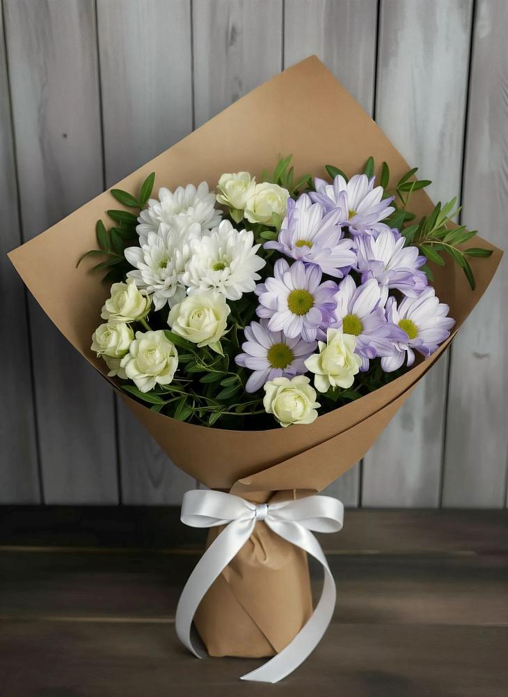 Букет цветов из: Хризантемы и Розы в Горьковском